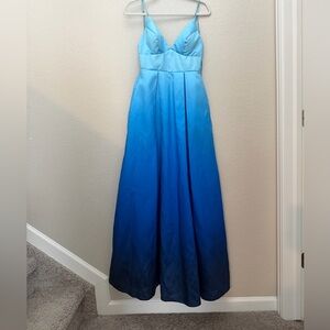Prom Bee Darlin Ombre Blue Long Dress Size 5 6 Evening Gown